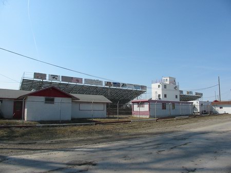 Tri-City Motor Speedway - Grandstand And Tower Photo From Water Winter Wonderland